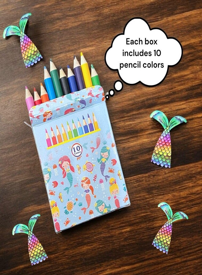 Le Delite 10 pencil colors crayons (pack of 10) | mermaid under sea theme return gifts for kids birthday party | colors set Stationery - Image 5